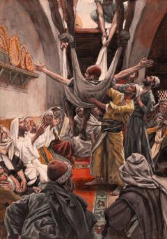 The Palsied Man Let Down through the Roof_Tissot